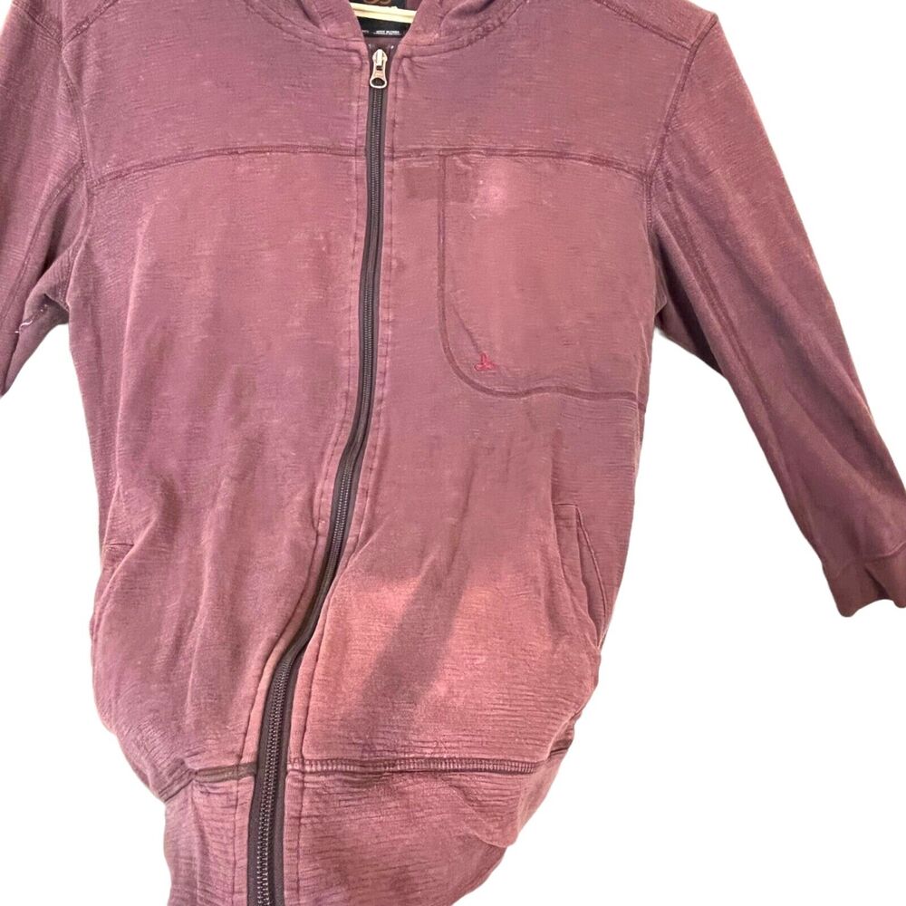 PrAna Breathe Womens Distressed Sun Faded Maroon Full Zip Hoodie Size Large - Picture 5 of 9